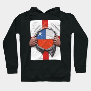 Chile Flag English Flag Ripped - Gift for Chilean From Chile Hoodie